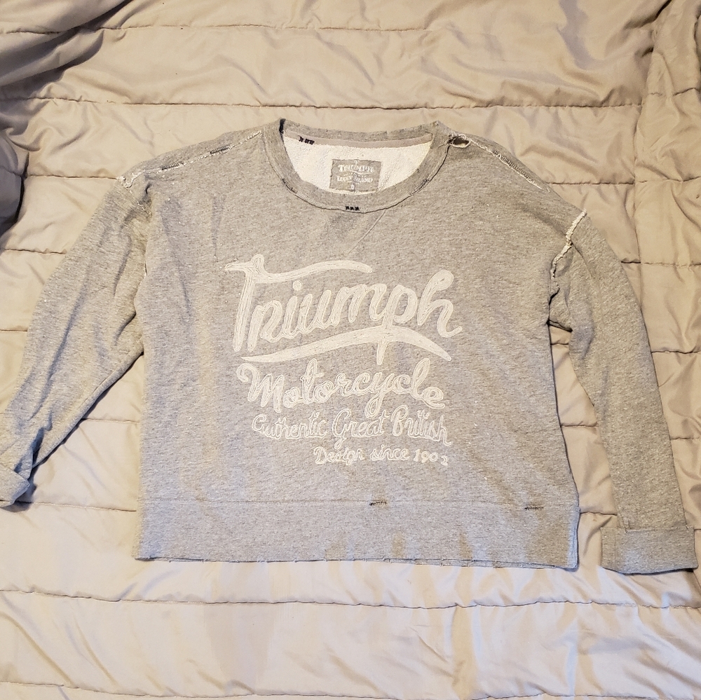 Lucky Brand Womens Cozy Gray Triumph Sweatshirt XL